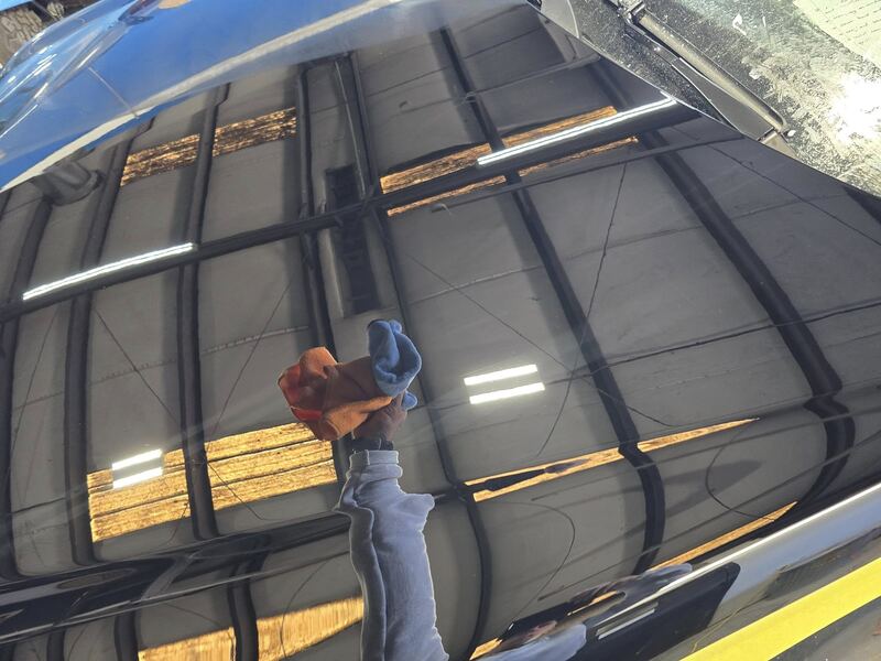 Reflection off a panel after polishing